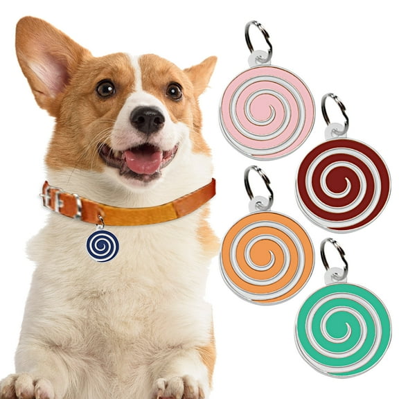 NIBOLOG Pet ID Tag Vibrant Color Emergency Contact Zinc Alloy Free-Engraving Personalized Dog Cat ID Tag Decor Pet Supplies