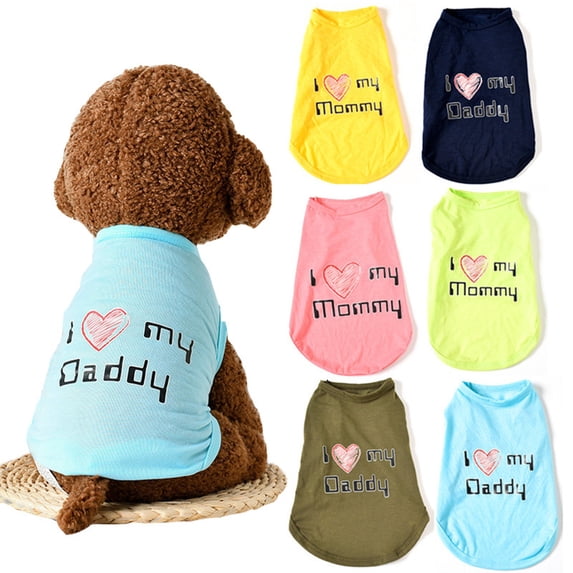 NIBOLOG Pet Vest Cartoon Printing Soft Decorating Dogs Cats Short Sleeve Tops for Home Wear