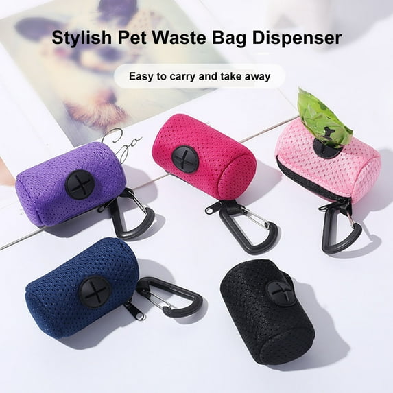 NIBOLOG Pet Waste Bag Dispenser Zipper Closing Crossed Drawers with Hanging Hook Trendy Convenient Dog Poop Pickup Solution Waste Bag Dispenser