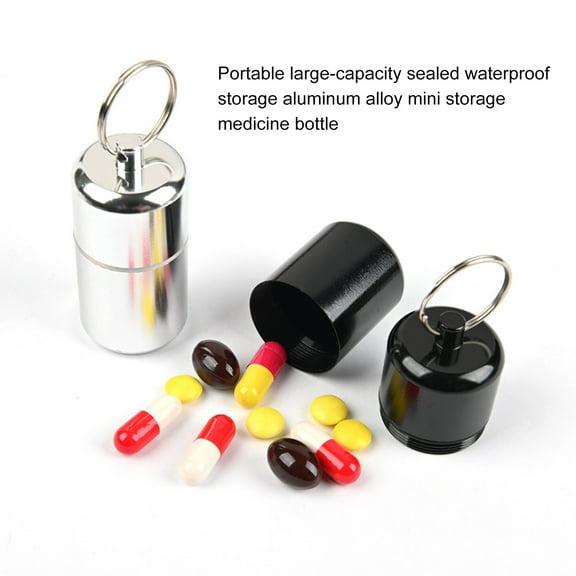 NIBOLOG Pill Keychain Water-proof Rust Resistance Widely Use Small Pocket Pill Box Keychain for Outdoor