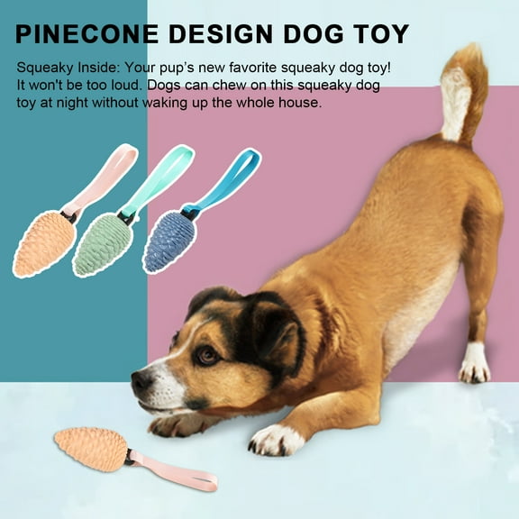 NIBOLOG Pine Cone Shape Dog Squeaky Chew Toy Training Cleaning Interactive Tough Dog Toy Puppy Breed Medium Dogs Toy