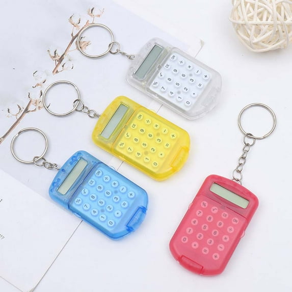 NIBOLOG Portable Mini Flip Calculator Hanging Pendant Keychain Keyring Key Holder Gift