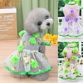 thumbnail image 1 of NIBOLOG Puppy Dress Breathable Comfy Net Yarn Pretty Floral Dog Princess Dress for Summer, 1 of 8