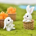 thumbnail image 1 of NIBOLOG Hare Figurines Fine Workmanship Lovely Plastic Miniature Hare Figurines Cake Toppers for Bonsai Decor, 1 of 8