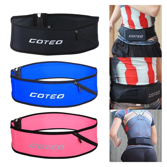 NIBOLOG Reflective Waist Pack Lock Zipper Multi Pockets Sport Waistbag With Keychain for Running