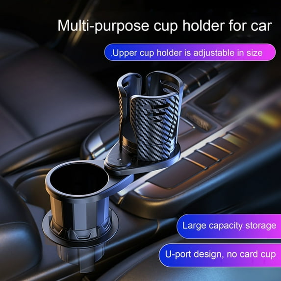 NIBOLOG Retractable Vehicle Cup Holder - Easy Fix Space-saving Adjustable, Hygienic Convenient Car Cup Rack Extender