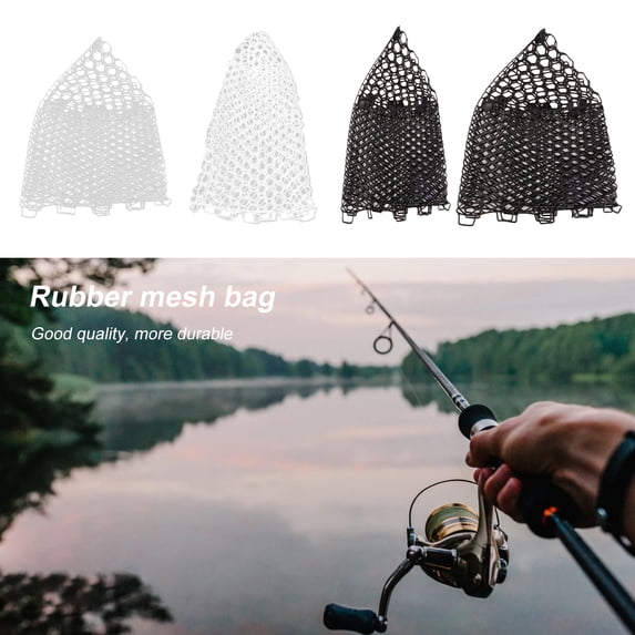 NIBOLOG Rubber Landing Dip Net Universal Ultralight Good Toughness Fish Landing Net for Outdoor