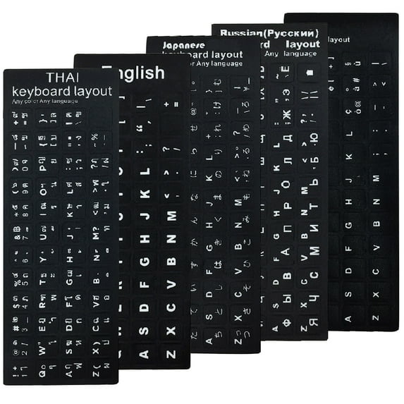 NIBOLOG Russian Spanish English French Letters PC Laptop Computer Keyboard Stickers