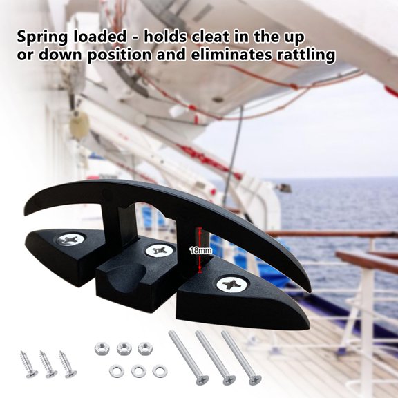 NIBOLOG Ship Folding Cleat Wear-resistant High Strength Corrosion Resistant Portable Easy Installation Universal Nylon Boat Folding Cleat Flip-up Dock Cleat Ship Supplies