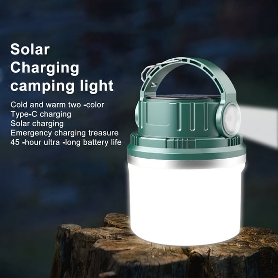 NIBOLOG Solar Camping Lamp Waterproof Super Bright Dimmable Non-glaring High Lumens Illumination Rechargeable Solar LED Tent Light Outdoor Camping Lantern Camping Supplies