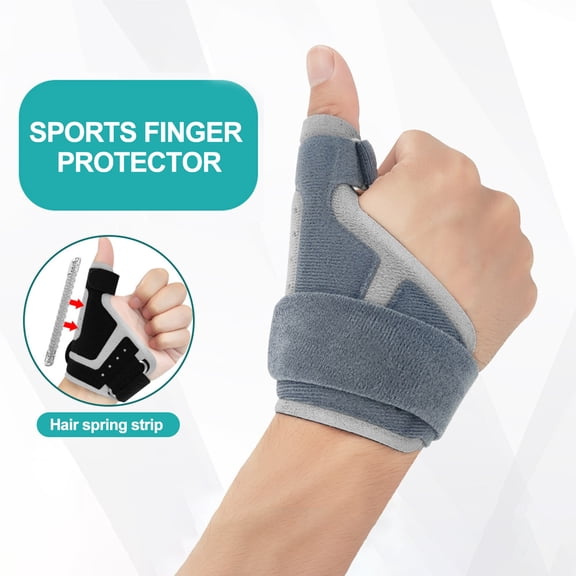 NIBOLOG Sports Thumb Support Brace Built-in Spring Finger Protection Wrist Guard Thumb Spica Splint for Pain Relief Breathable Sponge Thumb Protector for Arthritis Tendonitis Sprains Strains