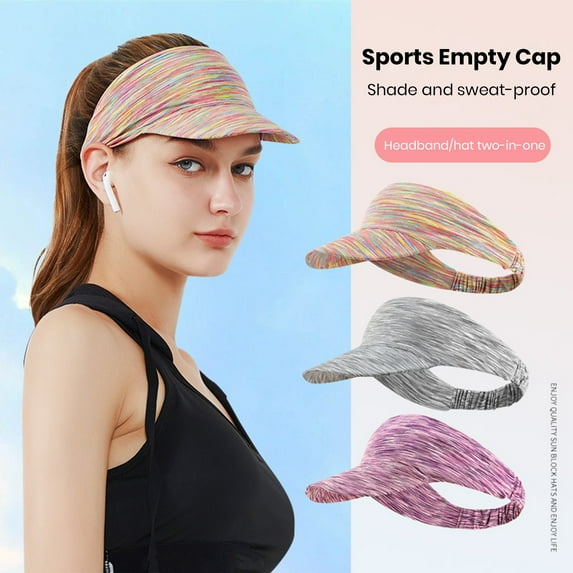 NIBOLOG Sunscreen Visor Hat Large Wide Brim Breathable Quick Dry UV Protection Empty Top Baseball Sun Cap for Women Men