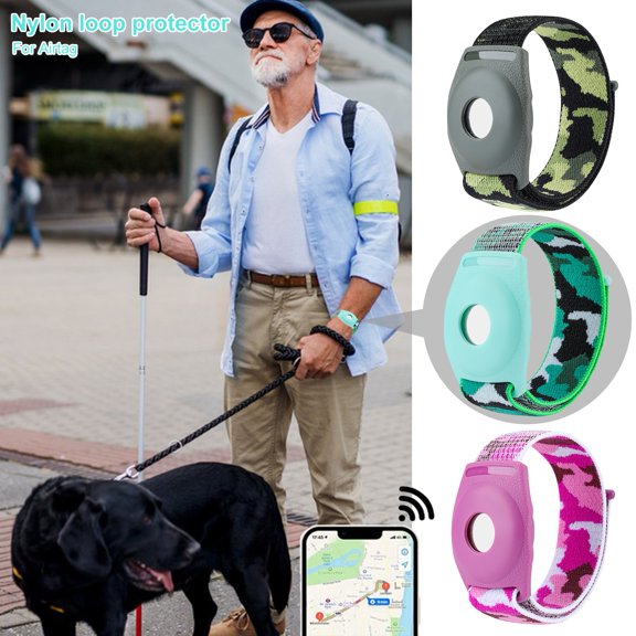 NIBOLOG Toddler Wristband Breathable Wear Resistant Adjustable Nylon Watch Band GPS Tracker Holder Protective Case for AirTag