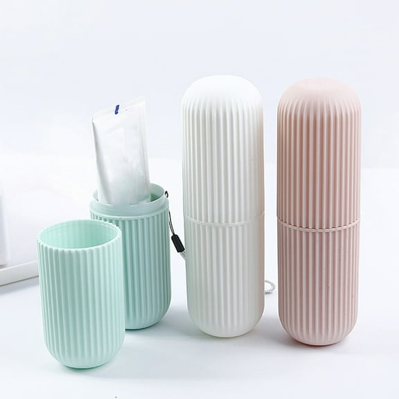 NIBOLOG Toothbrush Paste Holder Case Covered Travel Camping Bathroom Cup Box Tooth Mug