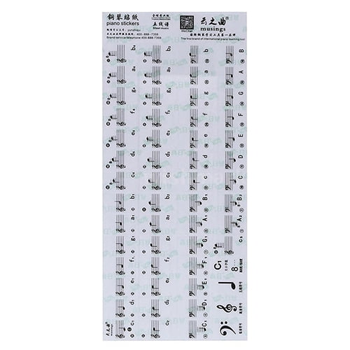 NIBOLOG Transparent 61 Key Electronic Keyboard Stickers 88 Key Piano ...