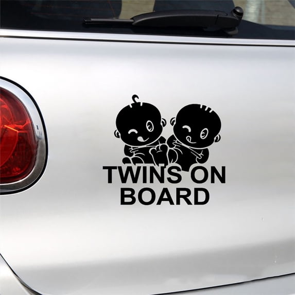 NIBOLOG Twins on Board Waterproof Car Styling Decal Sticker