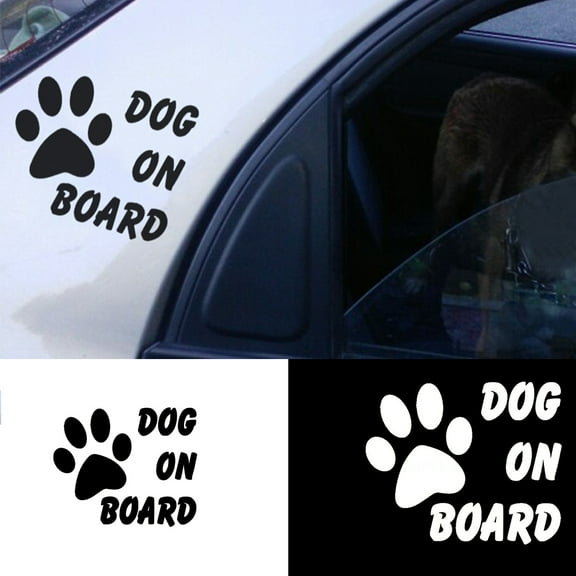NIBOLOG Warning Dog On Board Paw Car Sticker Decal