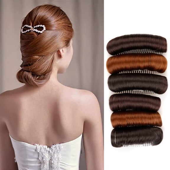 NIBOLOG Wig Cushion Stable Comfortable High Temperature Fiber Insert Comb Invisible Fluffy Hair Pad for Female
