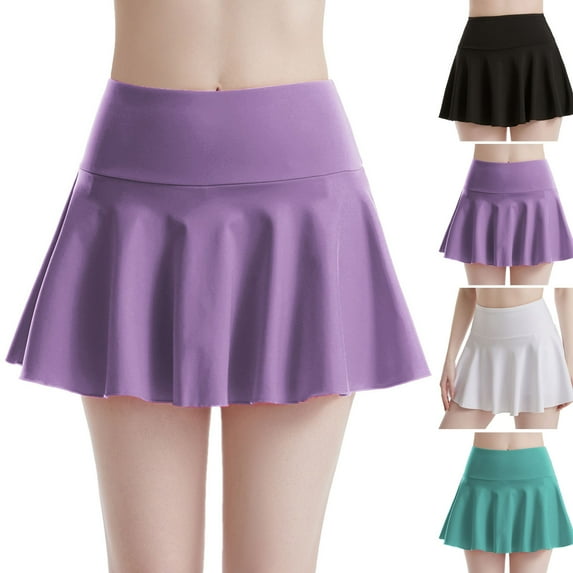 NIBOLOG Women Tennis Skirts with Pockets Solid Color Lightweight Soft Elastic Breathable Running Jogging Sports Golf Skirt for Girl