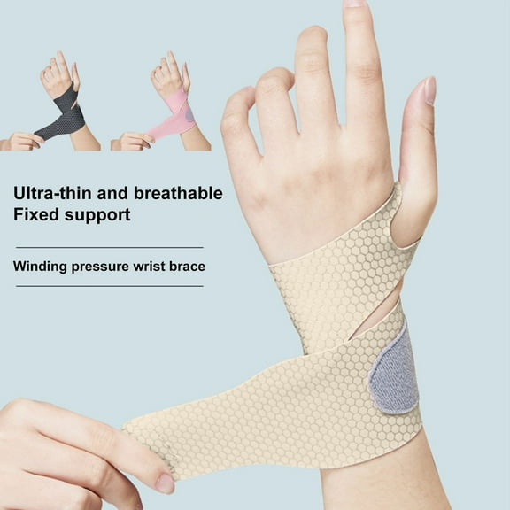 NIBOLOG Wrist Brace Sport Slim Wrist Wrap Adjustable Soft Breathable Adjustable Carpal Tunnel Relief Light Support Compression Wrist Support Right Left Hand Workout Wrist Cushion