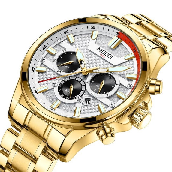 NIBOSI 2022 New Mens Watches Fashion Casual Stainless Steel Band Chronograph Quartz Watch Men Date Sport Relogio Masculino