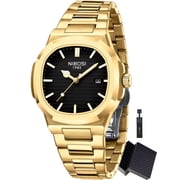 NIBOSI Business Men Analog Quartz Stainless Steel Watches Date Waterproof Luminous Wrist Watch for Men