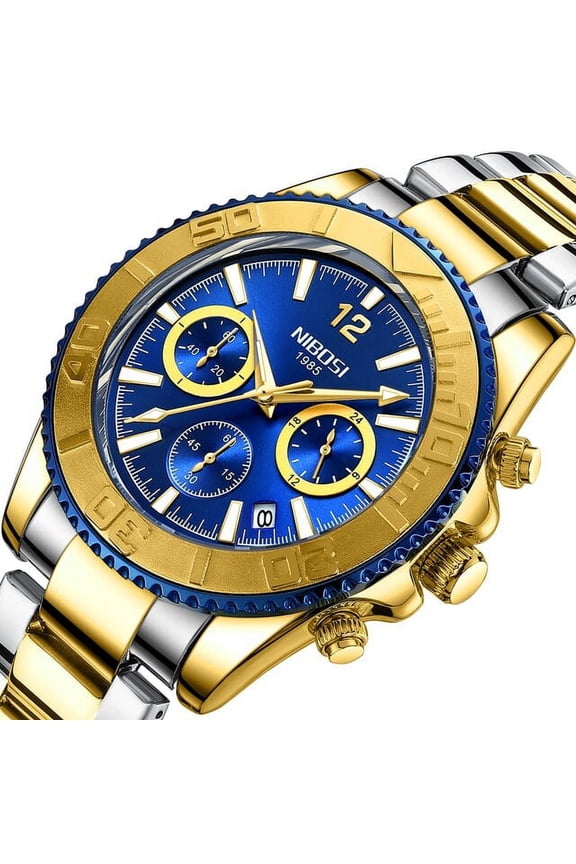 Men's Chronograph Stainless Steel Wristwatch, Bronze