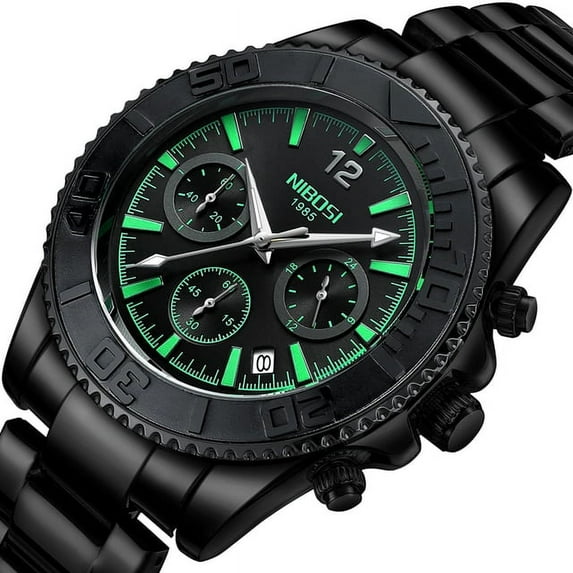 NIBOSI Chronograph Mens Watches for Sport Casual Luminous Wristwatches for Male Creative Design Quartz Clock Relogio Masculino