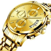 NIBOSI Gold Watch Chronograph Sport Watch Men Business Waterproof Quartz Watch Relogio Masculino Man Military Mens Watches Clock