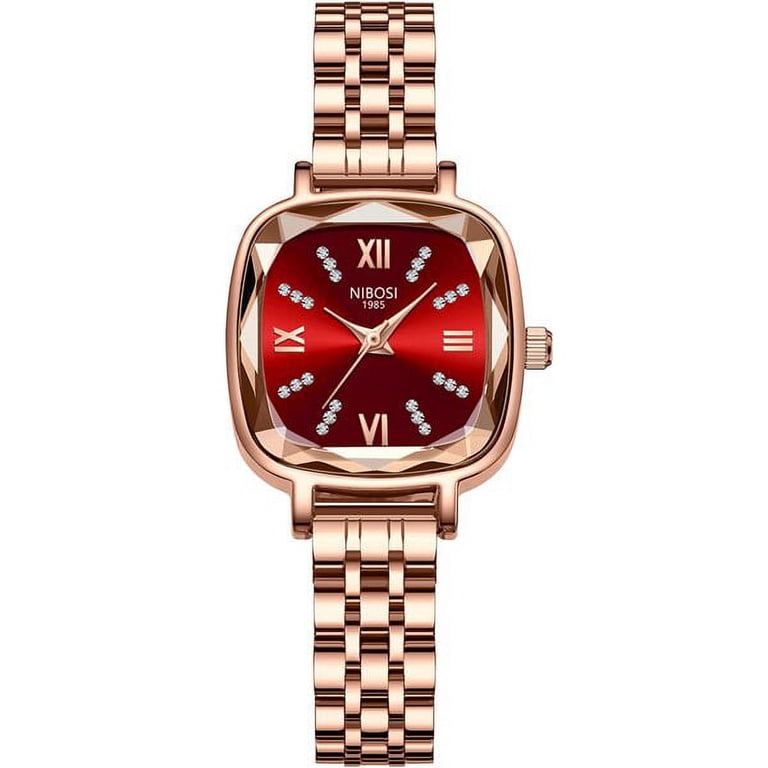Nibosi Women\'s Silver Red Analog Quartz Stainless Steel Waterproof Luxury Watch Amazon.com: NIBOSI Watches for Women Fashion Ladies Female  main image 4