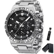 NIBOSI Luxury Quartz Man Watch Waterproof Luminous Date Men Watch Military Stainless Steel Men's Watches Sport Male Clock