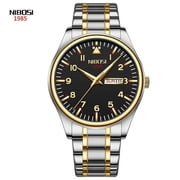 NIBOSI Men Fashion Stainless Steel Wristwatch, Gold