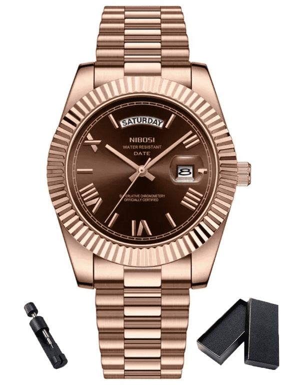 Men's Luxury Simple Business Temperament Automatic Calendar Waterproof Quartz Watch