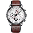 thumbnail image 1 of NIBOSI Mens Watches Chronograph Stopwatch Date Genuine Leather 30M Waterproof Clock Man Quartz Watches Men Sports Watch, 1 of 6