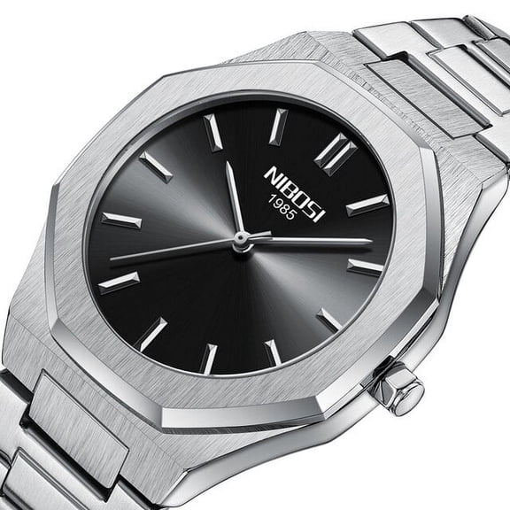 NIBOSI Mens Watches Stainless Steel Mens Wrist Watch Casual Luxury Waterproof Sport Watch for Men Quartz Watch Relogio Masculino