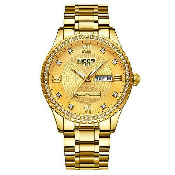 NIBOSI Mens Watches Top Luxury Brand For Men Square Waterproof Gold Watch Quartz Sport Watches Stainless Steel Clock Saat