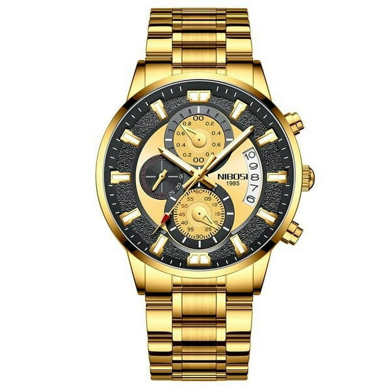 NIBOSI Watch Men Top Luxury Brand Gold Sport Waterproof Quartz Watches Mens Chronograph Date Male Clock Relogio Masculino Walmart