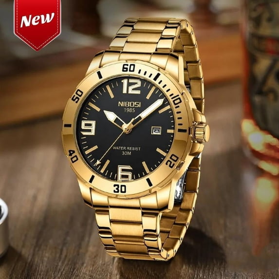 NIBOSI Watch for Men Luxury Brand Business Luminous Waterproof Male Clock Calendar Man Quartz Wristwatches