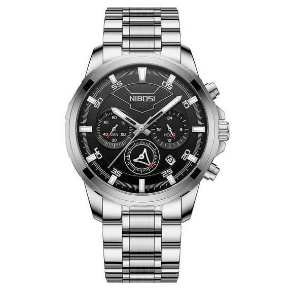 NIBOSI Watches Mens Top Brand Luxury Clock Casual Stainless Steel Men Watch Sport Waterproof Quartz Chronograph RelogioMasculino