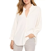 NIC+ZOE Breezy Drawstring Back Top Women's XS Classic Cream Long Sleeve Pullover
