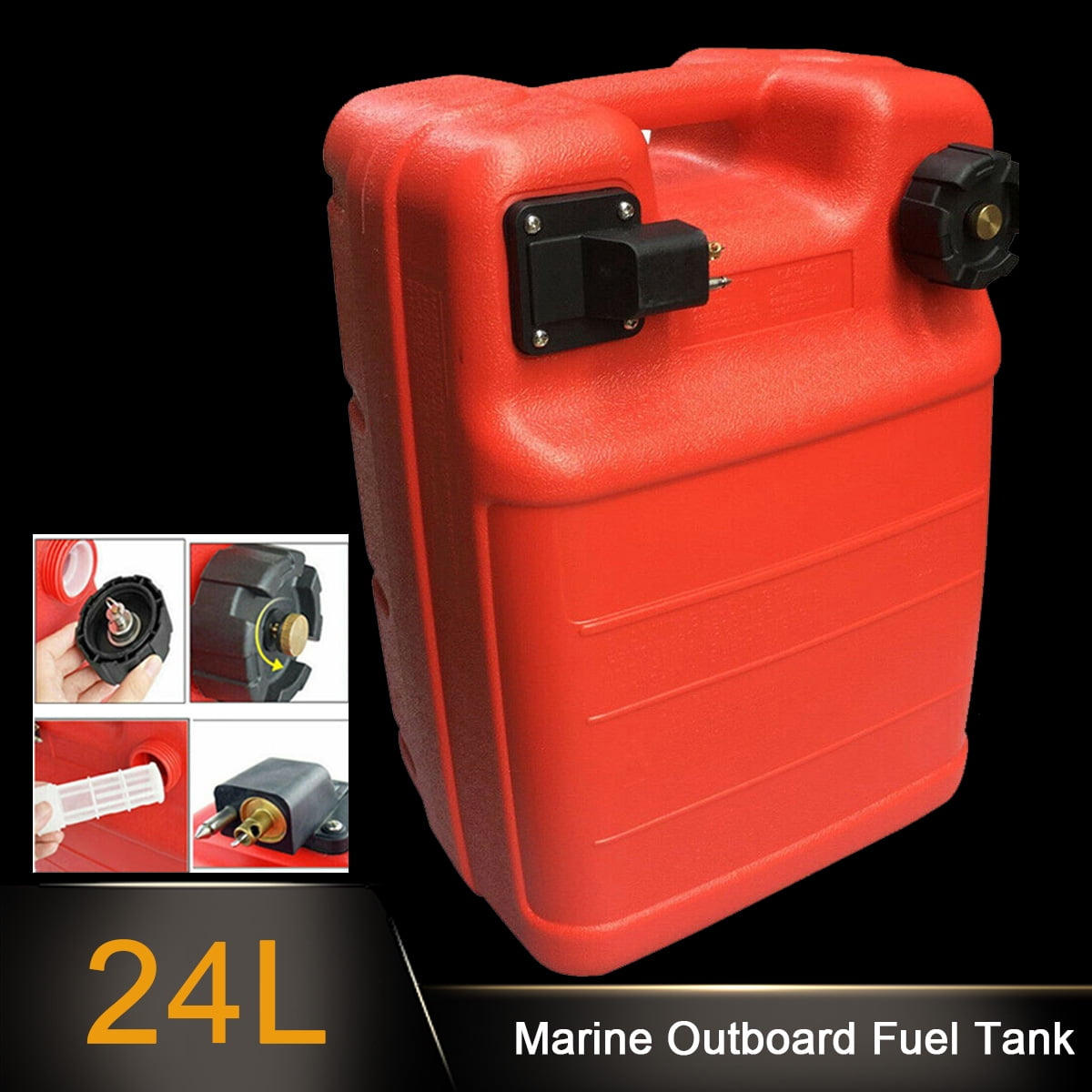 NICCOO 24L Portable Boat Fuel Tank 6.3 Gallon Yamaha Marine Outboard External Gas Tank for