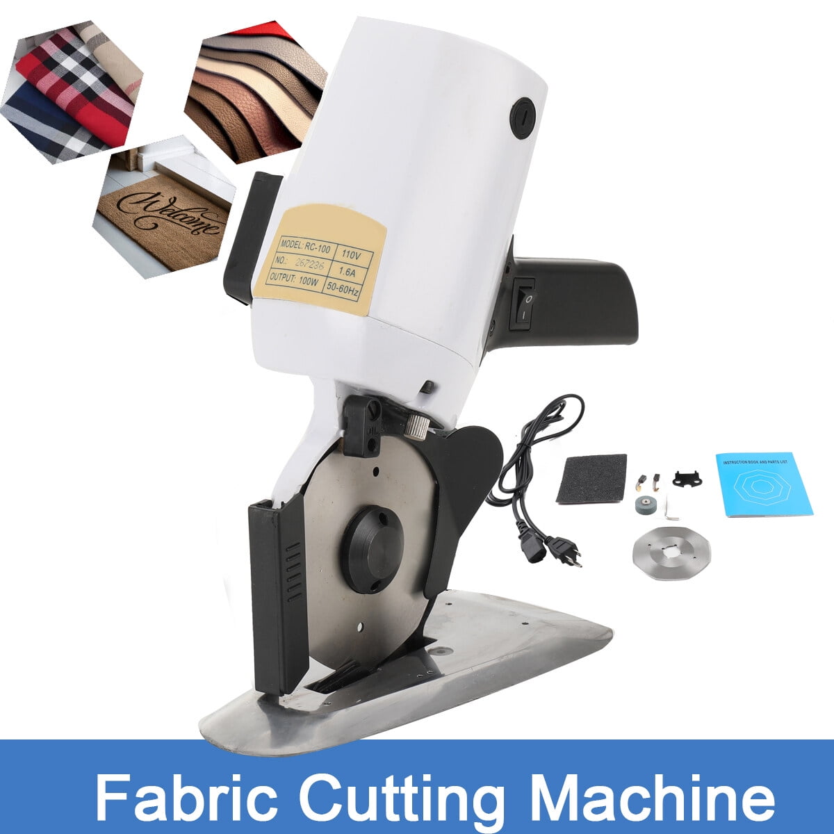 NICCOO Electric Cloth Cutter 100mm Rotary Blade Fabric Cutting Machine