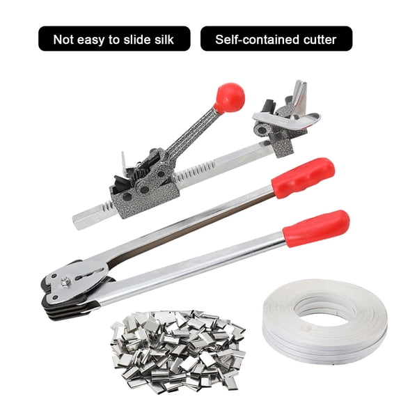 NICCOO Heavy Duty Manual 4 in 1 PET/PP Manual Strapping Tools Packing Machine Set Tensioner & Sealer Packing Belt