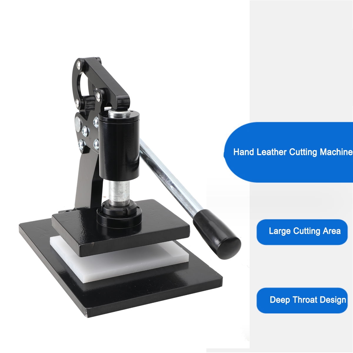 NICCOO Leather Cutting Machine, 14*10cm/5.5*3.9in Embossing Plate Manual Die Cutter, Pressure Stroke Leather Embossing Machine, Dual Guide Shafts Die Cut Machine for Various of Materials