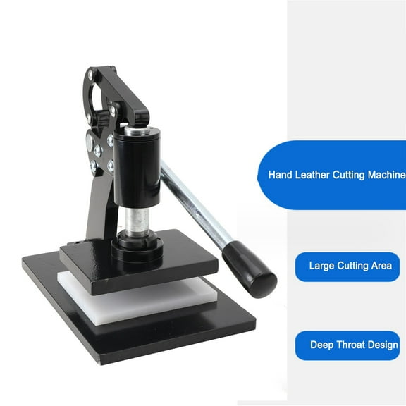 NICCOO Leather Cutting Machine, 14*10cm/5.5*3.9in Embossing Plate Manual Die Cutter, Pressure Stroke Leather Embossing Machine, Dual Guide Shafts Die Cut Machine for Various of Materials