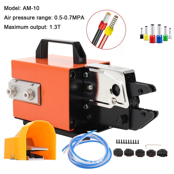 NICCOO Portable Pneumatic Crimping Tool AM-10 Pneumatic Air Powered Wire Terminal Crimping Machine