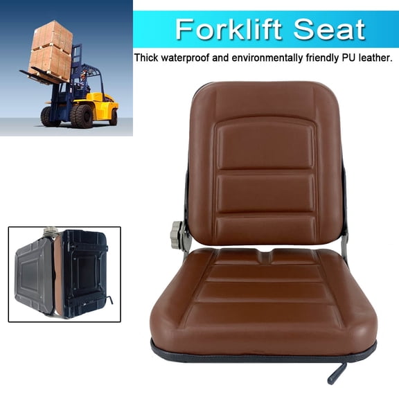 NICCOO Tractor Suspension Seat Forklift Truck Waterproof Seat with Sliding Rails Brown