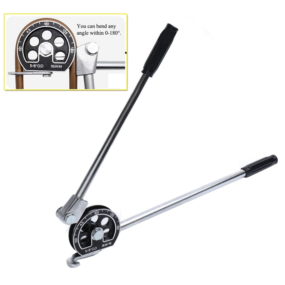 Manual Pipe Bender Tool - Cast Iron, 90-180° Bending, For 1" EMT Conduit & Thin Pipe (Model KW-7027)