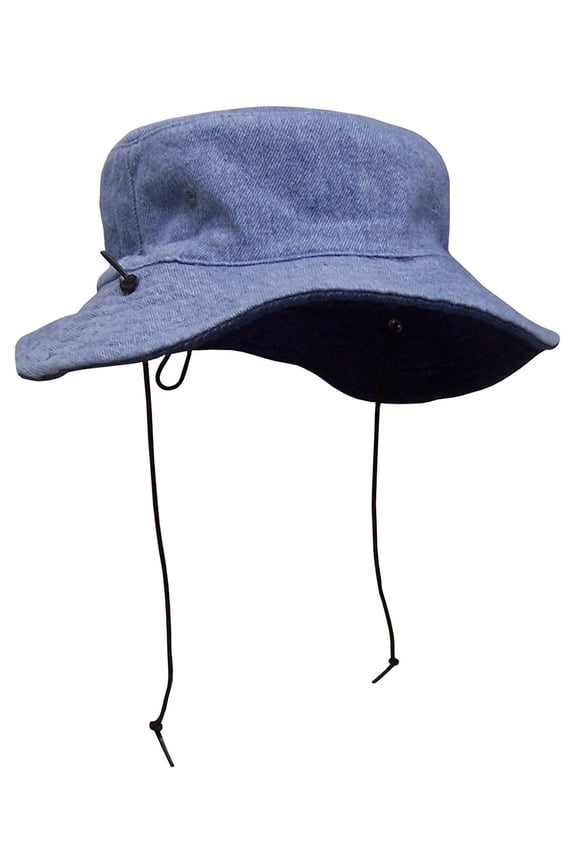 NICE CAPS Adults Unisex Distressed Denim Reversible and Adjustable Sunhat
