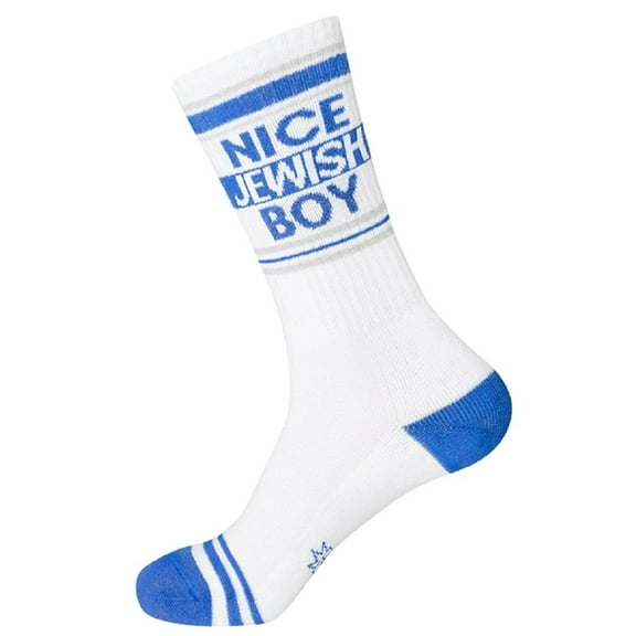 NICE JEWISH BOY Unisex Adult Novelty Gym Socks, by Gumball Poodle